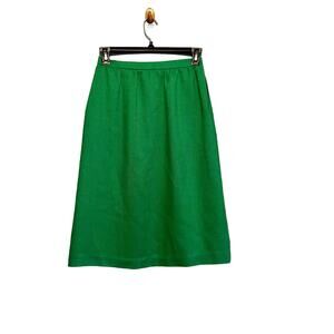 Vintage Green Skirt Size 12 Knee Length Pockets